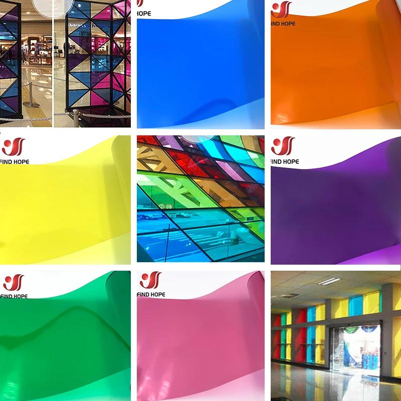 Autocollants pour porte coulissante KTV, verre de couleur, pour magasin, centre commercial, Film pou