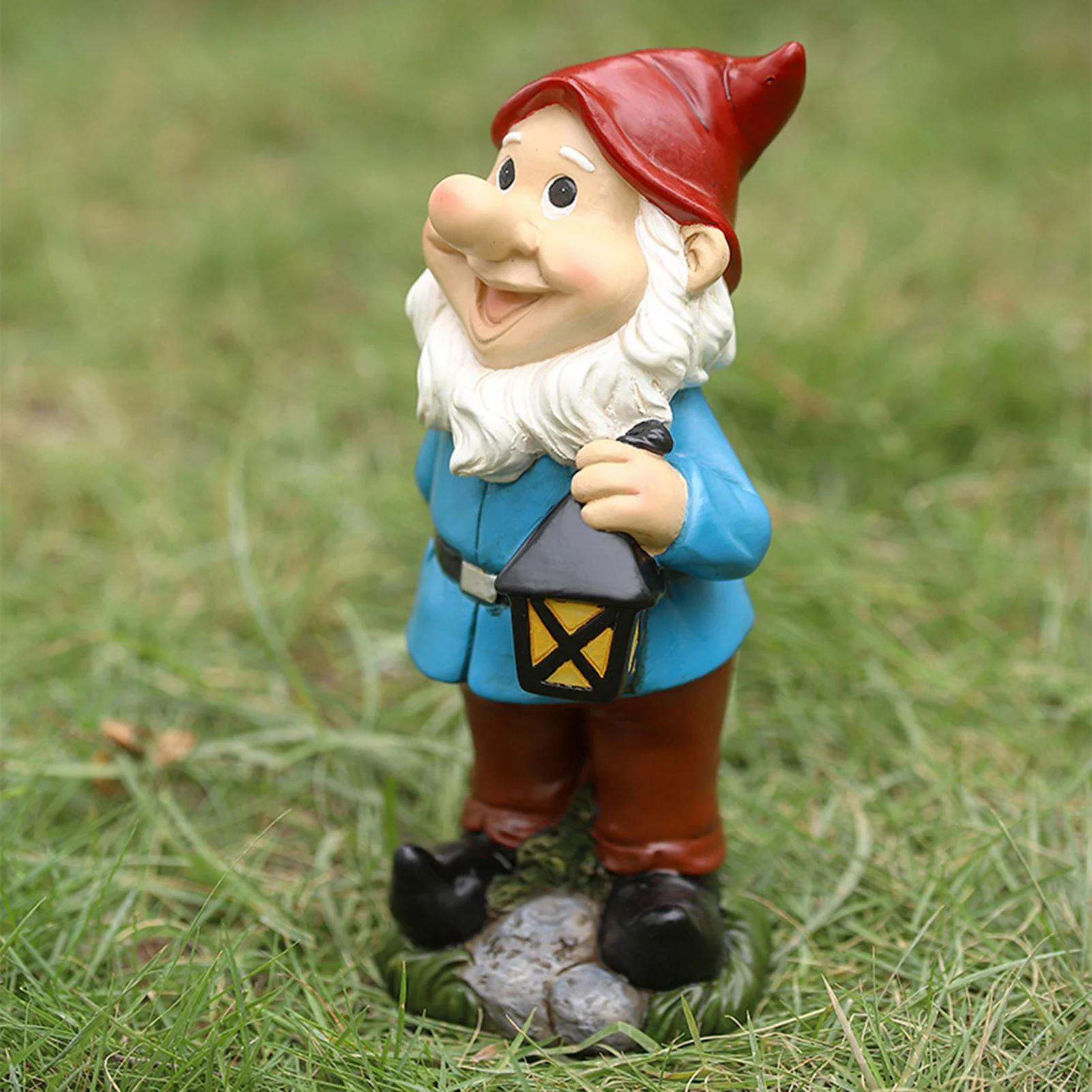 Statue de Gnome de jardin en résine drôle, Figurines de nains coquins de dessin animé, petites Sculp