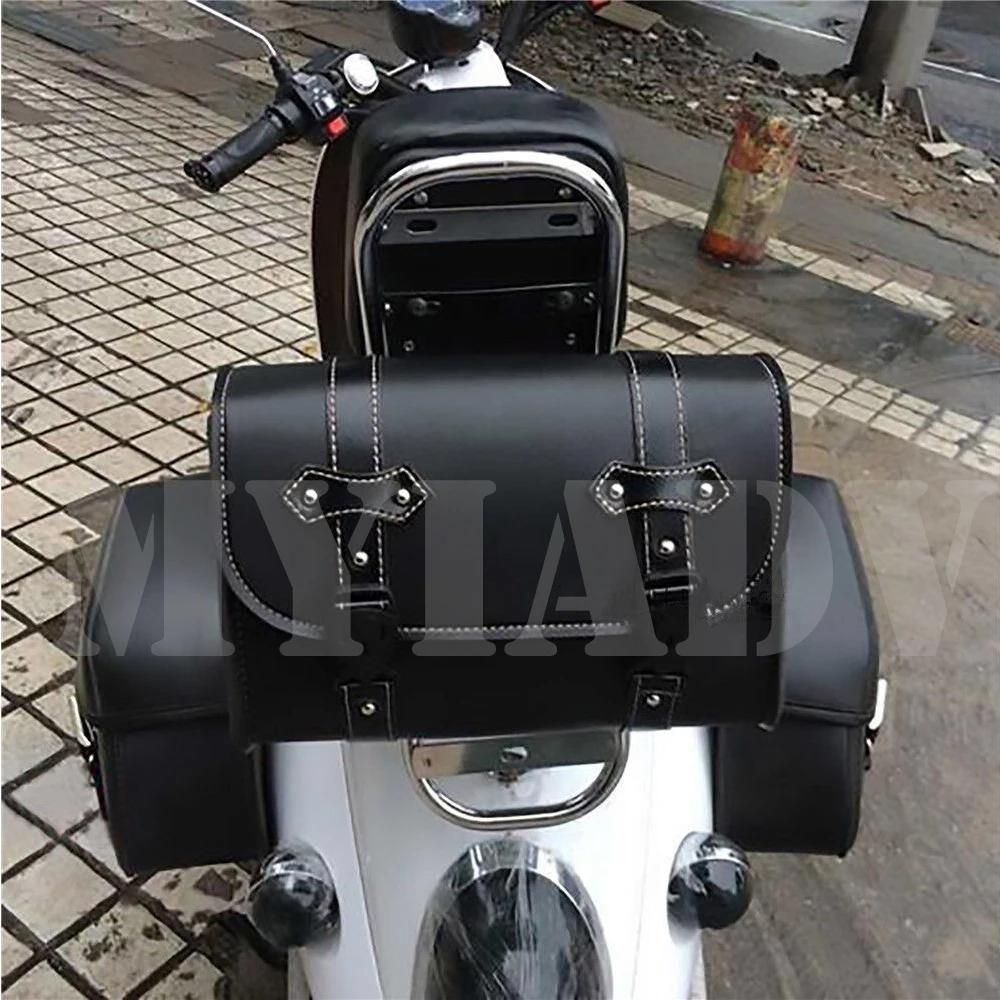 Sacoche de Moto modèle côté en cuir PU, sac de selle de bagages, pochette de rangement pour outils p