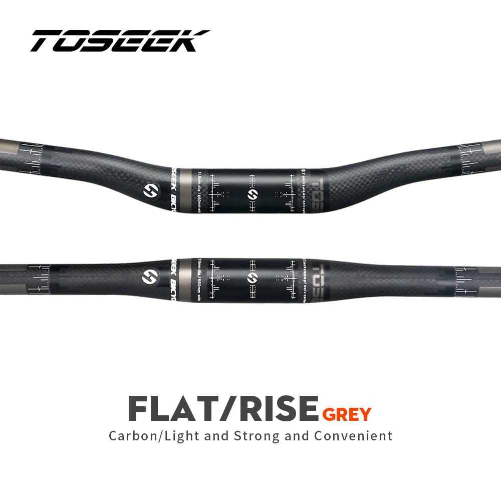 TOSEEK – guidon plat ou montant en carbone pour vtt, 31.8x580/600/620/640/660/680/700/720/740/760//m