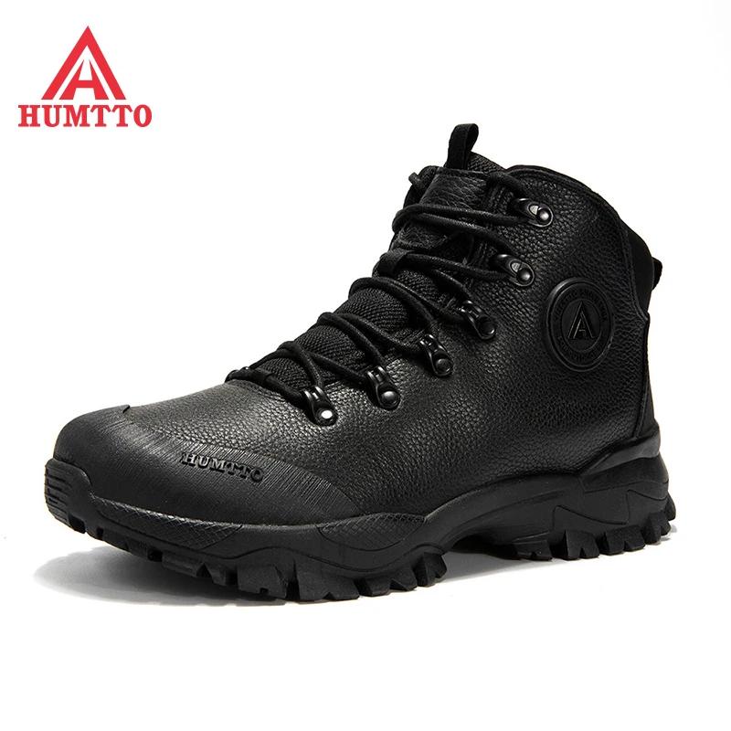 HUMTTO-Chaussures de Randonnée Respirantes pour Homme, Bottes en Cuir Imperméables pour l'Extérieur,