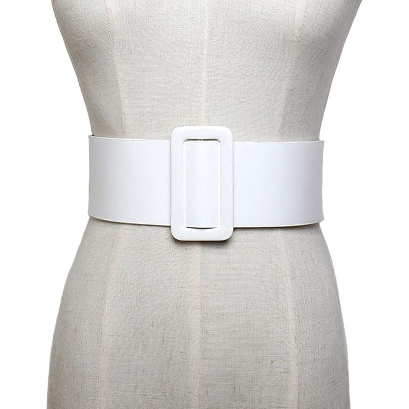 Ceinture en cuir blanc pour femme, large, ronde, carrée, cool, qualité supérieure, jeans féminins, e