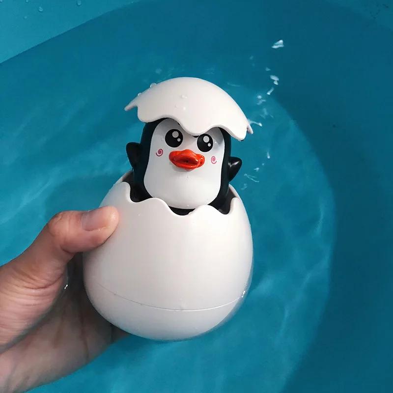 Jouet de bain pour bébé, canard mignon, pingouin, œuf, arroseur d'eau, salle de bain, douche, jouets