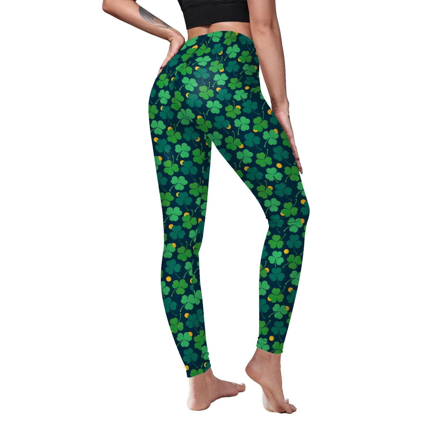VIP FASHION Pantalon de style festival de la Saint-Patrick pour femme, imprimé, élastique, legging s