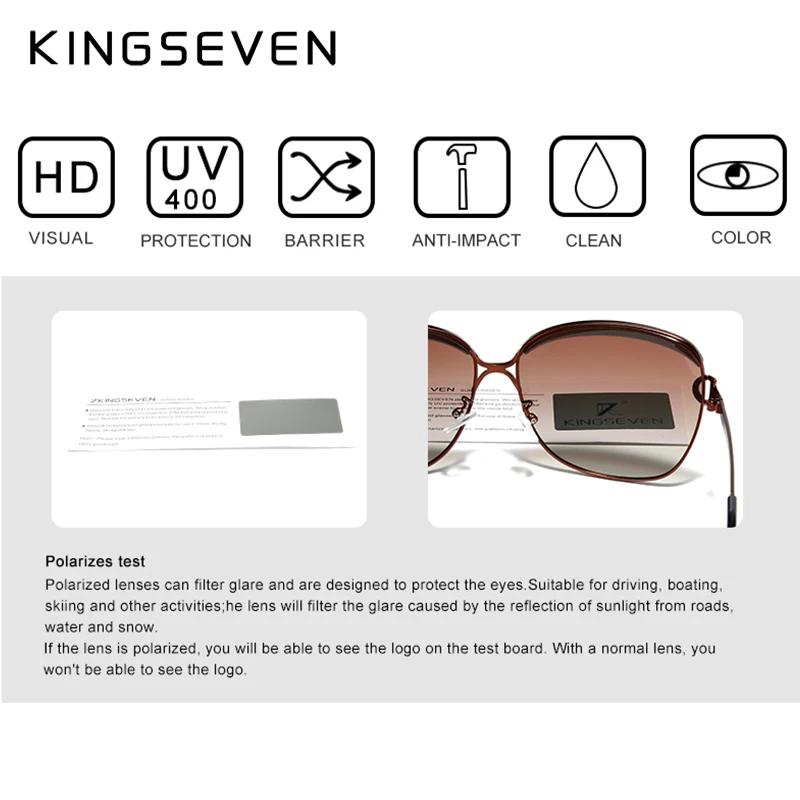 KINGSEVEN – lunettes de soleil rondes pour femmes, marque de luxe, verres polarisés dégradés, papill