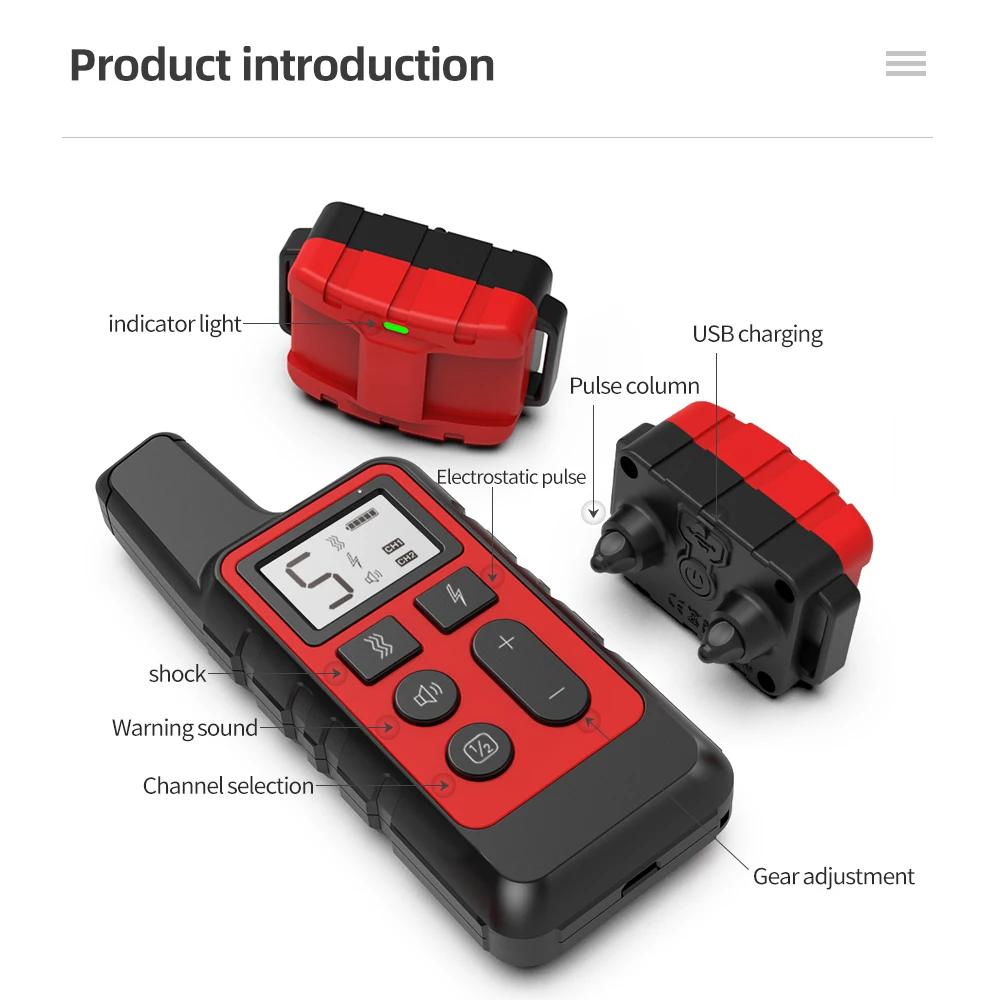 Nouveau collier de dressage pour chien étanche 500m télécommande pour animaux de compagnie Rechargea