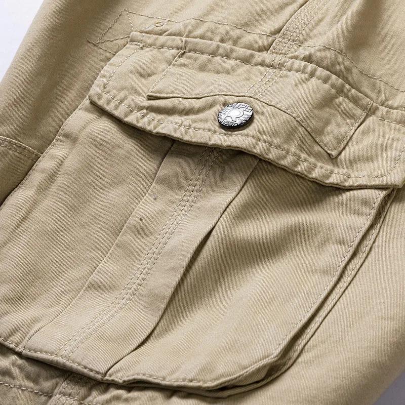 Short Cargo militaire Baggy multi-poches pour hommes, en coton kaki, tactique, pantalon court 30-38,