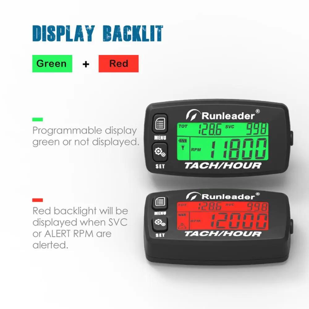 Compteur de tachymètre inductif avec alerte de régime et réinitialisation, rétroéclairé, pour moto, 