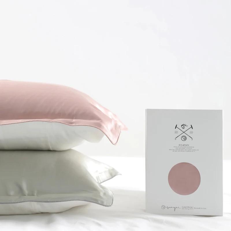 DISANGNI Taie d'oreiller 100 % soie de mûrier naturelle pour cheveux et peau - Avant en pure soie et