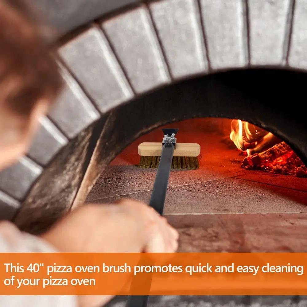 SHANGPEIXUAN Brosse de nettoyage professionnelle en cuivre pour four à pizza et gril domestique, ave