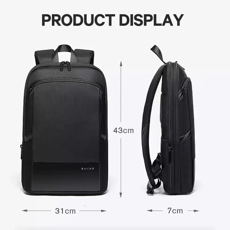 BANGE mince hommes d'affaires extensible étanche 15.6 "sac à dos pour ordinateur portable mode mâle 