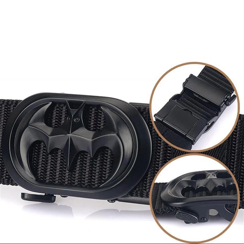BOKADIAO Ceinture en nylon pour hommes de luxe chauve-souris en métal boucle automatique ceintures e