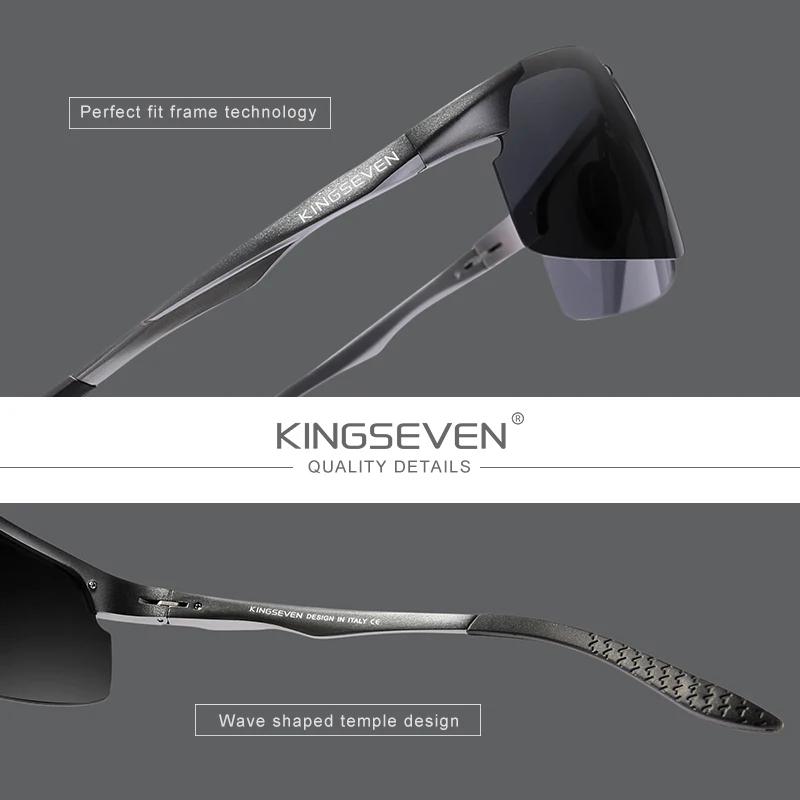 Véritable KINGSEVEN polarisé hommes lunettes de soleil en aluminium conduite miroir lentille mâle lu