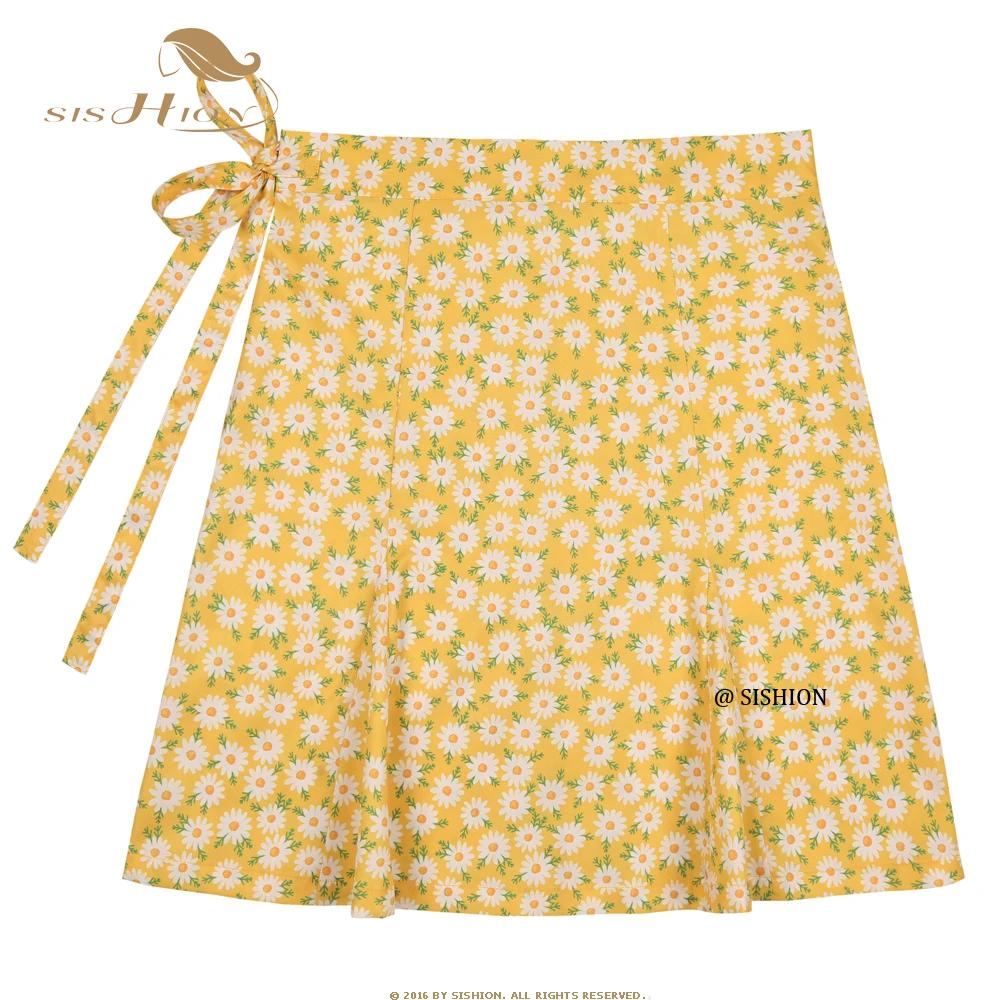 SISHION 2025 été plage Daisy Sarong jupe florale SS0015 Y2K multi-poches femmes vêtements Sexy jupe 
