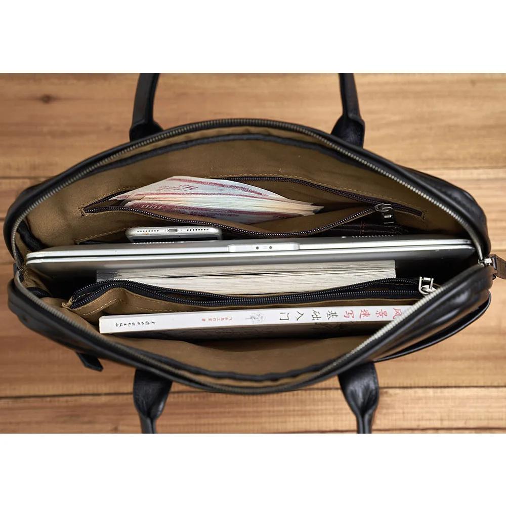 ZRCX porte-documents en cuir véritable hommes sac à main d'affaires mâle ordinateur portable sacs à 