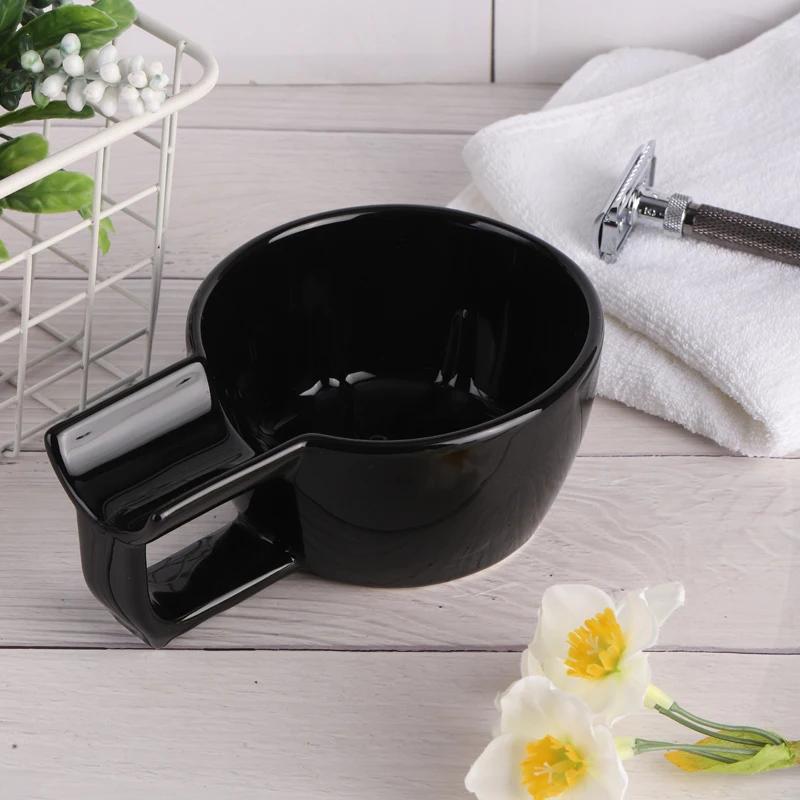 Yaqi-Filles de rasage en céramique pour hommes, brosse de haute qualité, document noir