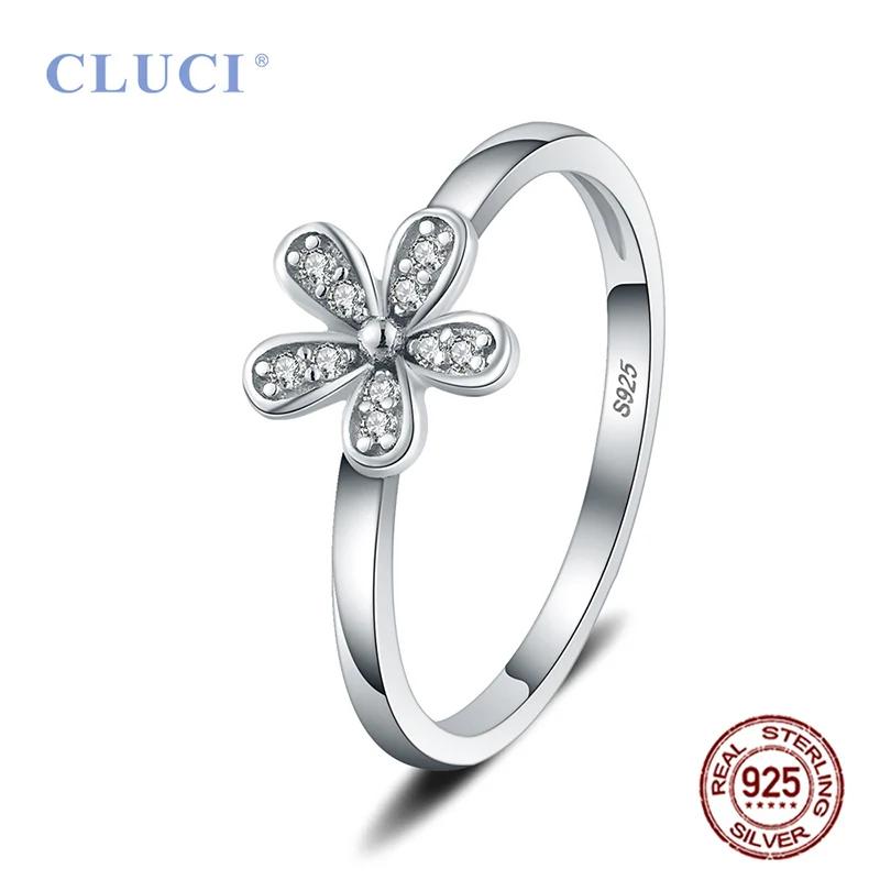 CLUCI – bague classique en argent Sterling 925 pour femmes, bijoux de fête, fleur, tendance, DR1011S