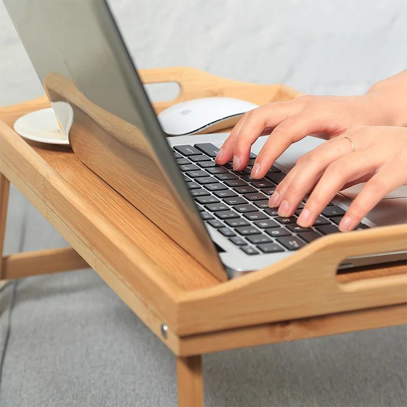 Table d'ordinateur pliable de 50 cm, support pour ordinateur portable, plateau de petit-déjeuner, pl