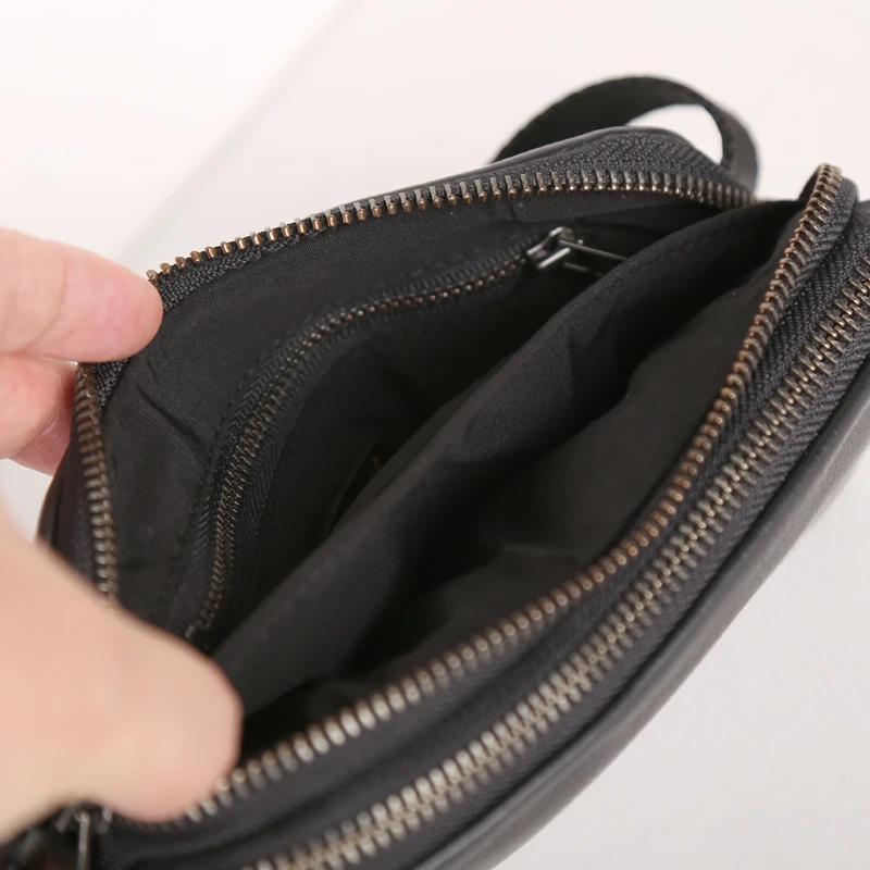 Sac de ceinture en cuir véritable pour hommes, nouveaux sacs de poitrine, petit messager fait à la m