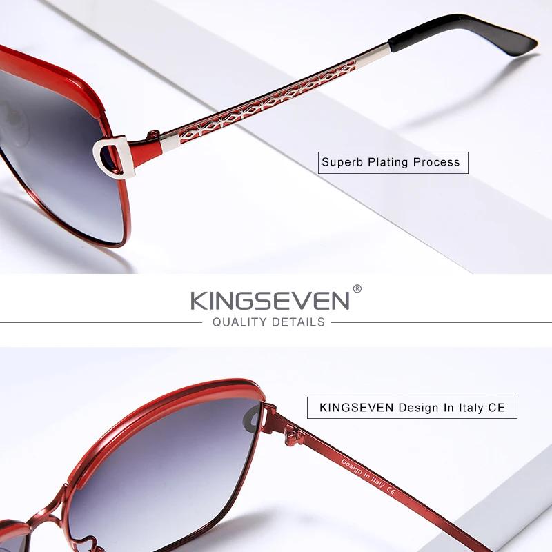 KINGSEVEN – lunettes de soleil rondes pour femmes, marque de luxe, verres polarisés dégradés, papill