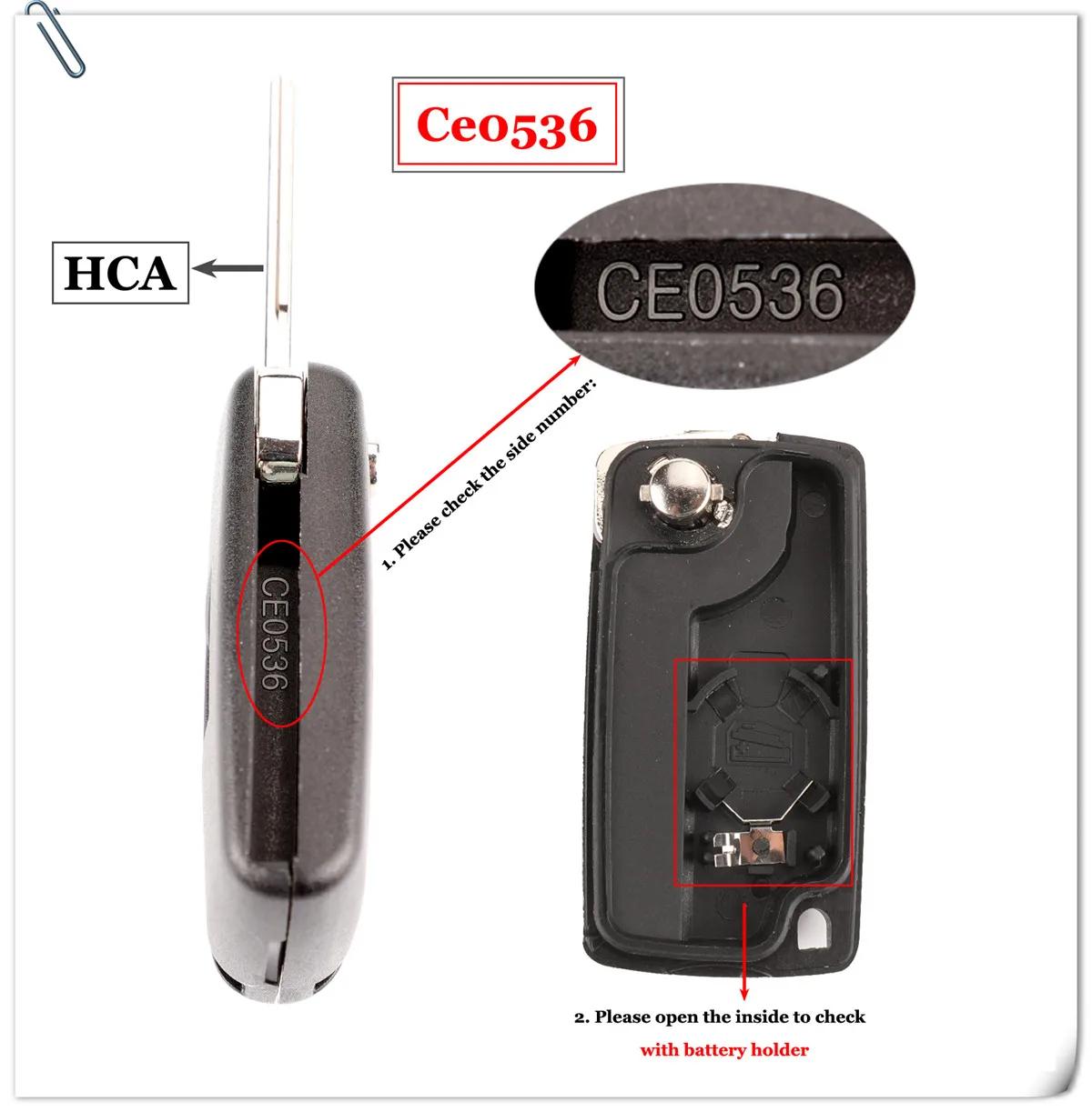 Jingyuqin – clé télécommande de voiture à 2 boutons, 434Mhz, pour citroën C4 C5 C6 C8 Xsara Picasso,