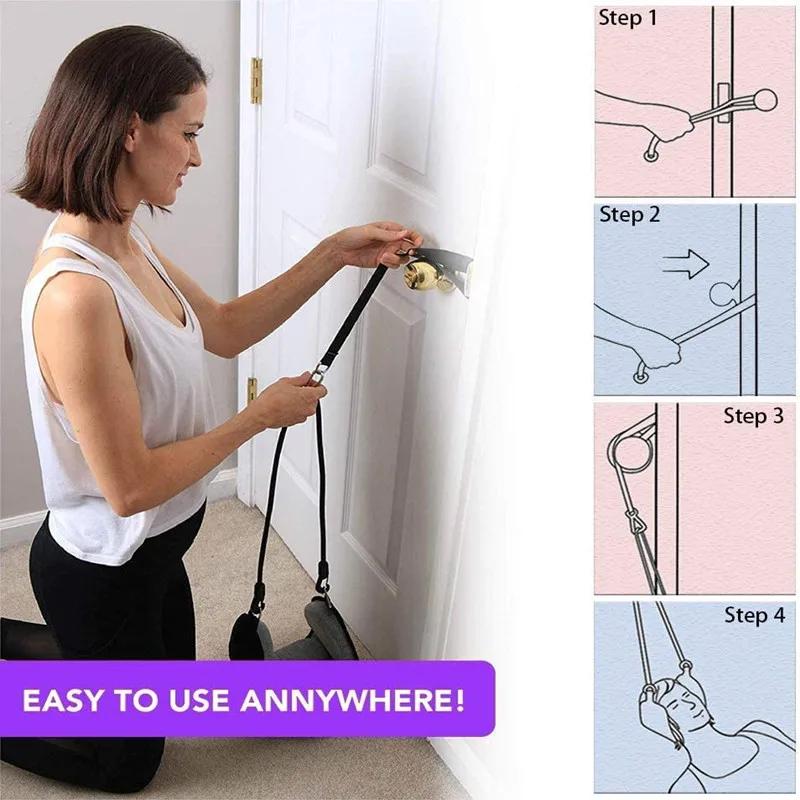 Hamac avec support pour masseur de Traction du cou, cervicales pour réduire la douleur au cou, Relax