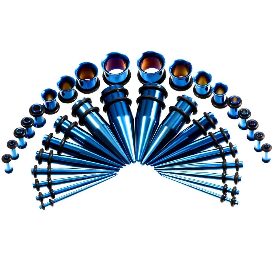 Kit d'étirement de jauges d'oreille, ensemble de piercings corporels, cônes, bouchons, oeillets, aci
