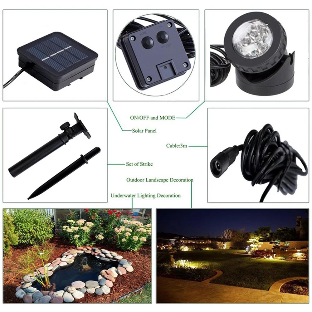 Lampes solaires imperméables, décoration de piscine Submersible pour jardin extérieur, lampe de pays