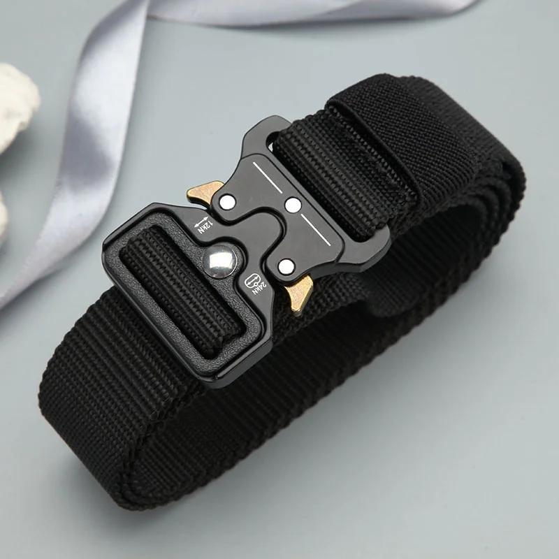 Ceinture tactique de chasse en plein air pour hommes, boucle multifonctionnelle en Nylon, ceinture e