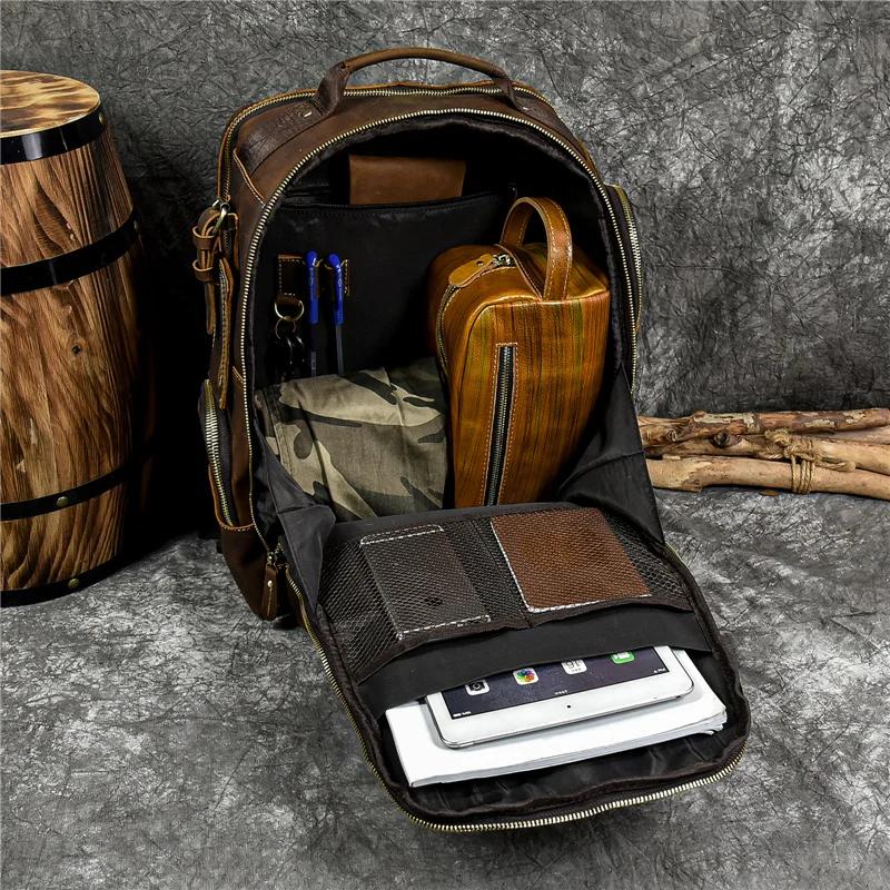 Newsbirds sac à dos en cuir pour hommes rétro luxe style de mode sac à dos sac de voyage sac à dos s