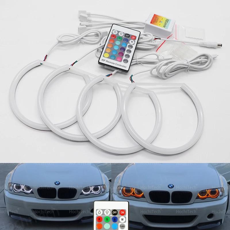 Kit yeux d'ange en coton RVB, anneau 131mm x 4, pour BMW E36 E38 E39 E46 525i 528i 530i 540i 740i ex