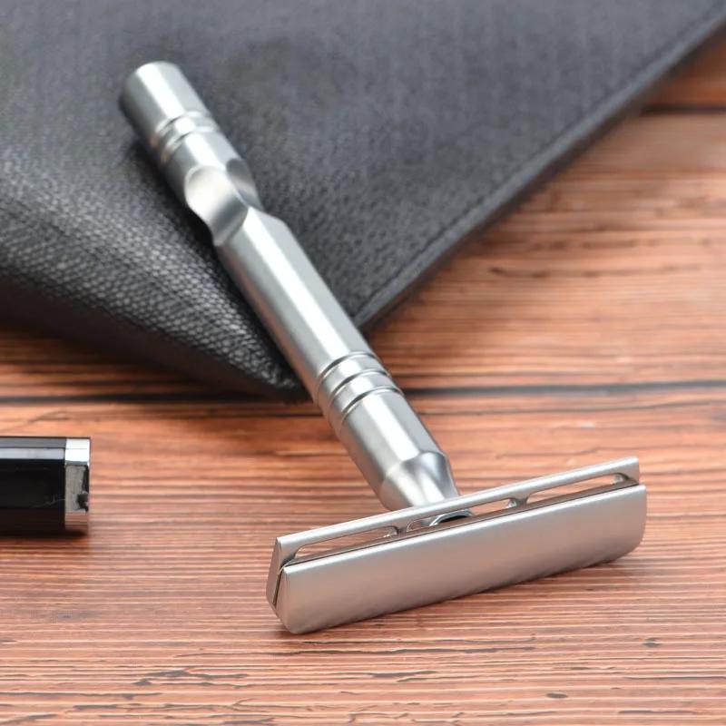 YAQI – rasoir de sécurité pour hommes, couleur Chrome mat, lame AC Excalibur, à un seul bord