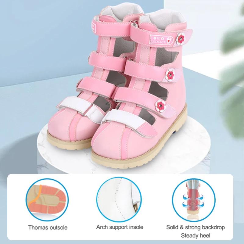 Ortoluckland – chaussures orthopédiques en cuir pour filles, sandales d'été pour enfants, chaussures