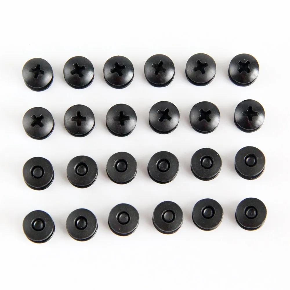 Jeu de Vis en Acier Noir pour Poteau Court Chicago, Tête Croisée, Parfait pour le Bricolage, Étuis/C