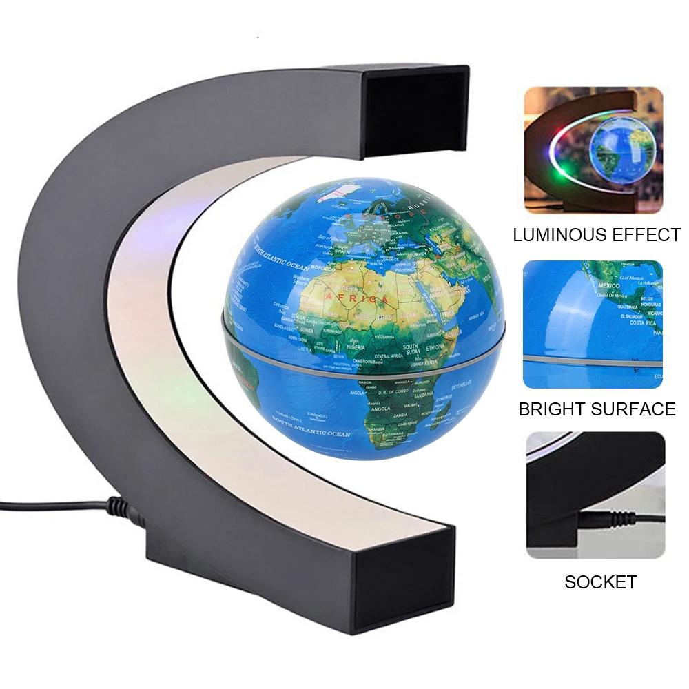Globe à lévitation magnétique flottant LED carte du monde lampe antigravité électronique nouveauté b