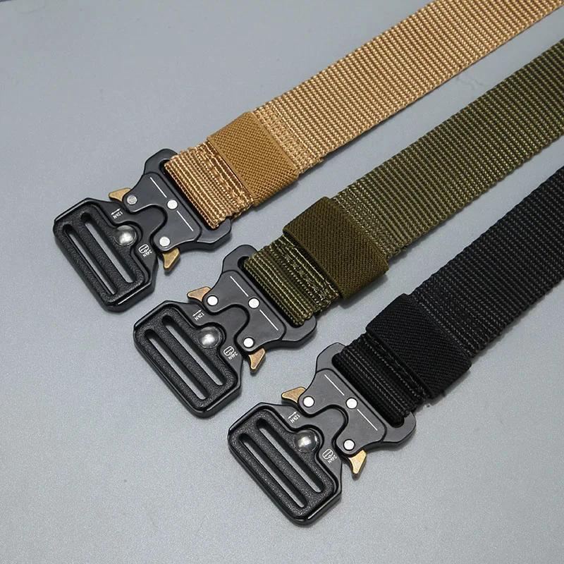 Ceinture tactique de chasse en plein air pour hommes, boucle multifonctionnelle en Nylon, ceinture e