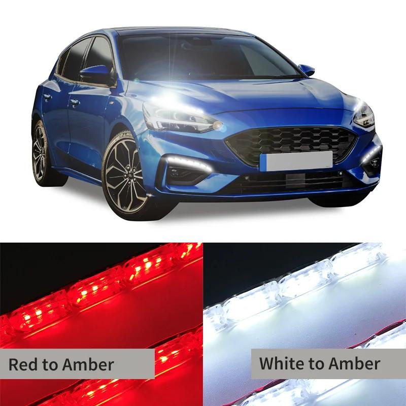 1 paire de feux de jour LED DRL coulants, bande LED séquentielle et Flexible, clignotant DRL pour fe