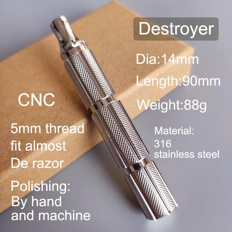 Dscosmetic Destroyer 316L manche de rasoir de sécurité en acier inoxydable