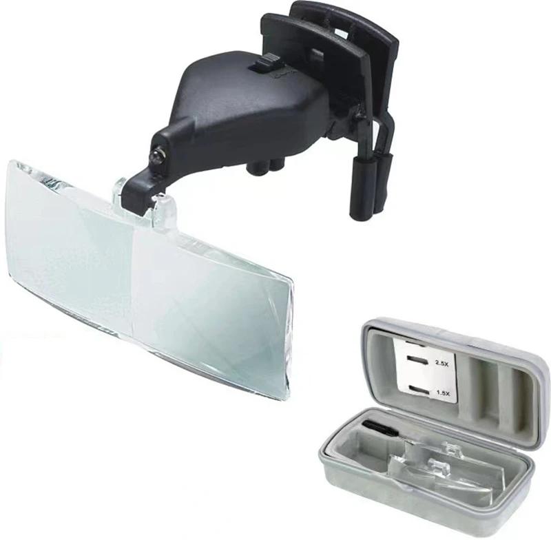 Loupes de lunettes 1.5X 2.5X 3.5X avec éclairage loupe de troisième main Lupas avec Clip pour répare