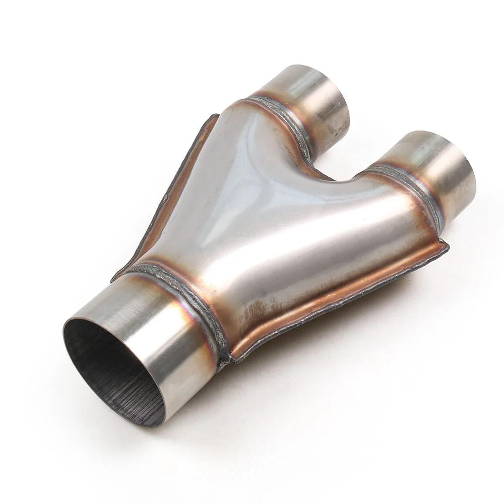 Tuyau d'échappement universel en Y pour voiture, en acier inoxydable, adaptateur de tuyau à 3 voies,