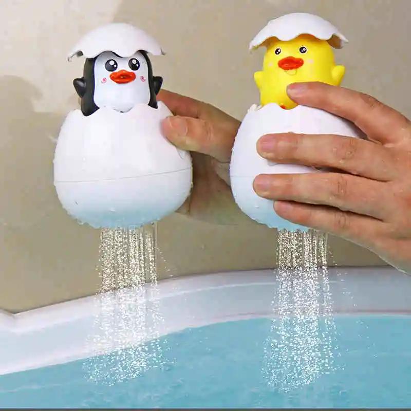 Jouet de bain pour bébé, canard mignon, pingouin, œuf, arroseur d'eau, salle de bain, douche, jouets