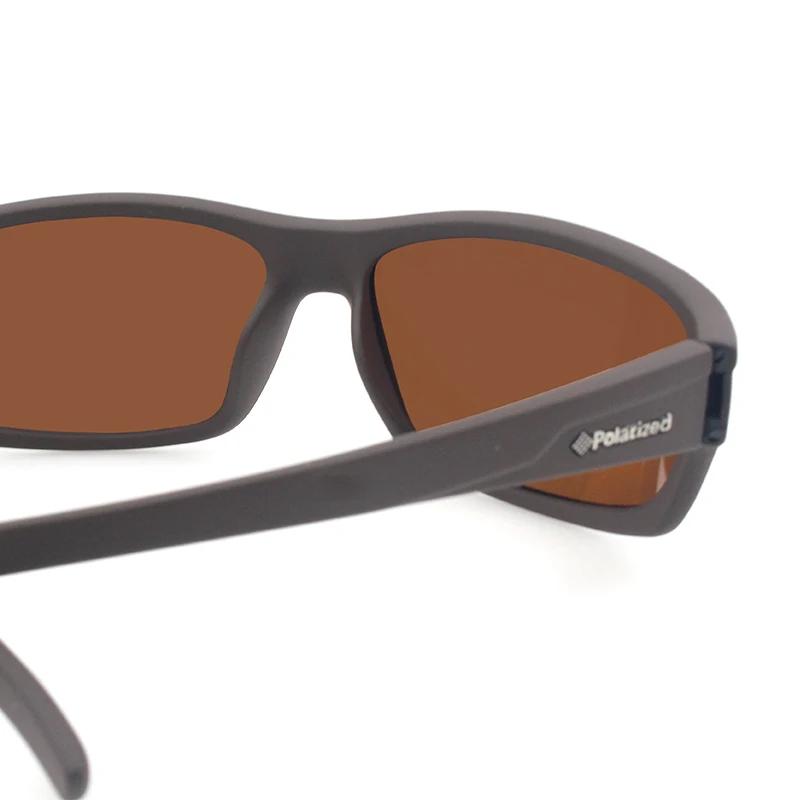 Lunettes de soleil polarisées de marque pour homme 2026, design rectangulaire marron, verres de spor