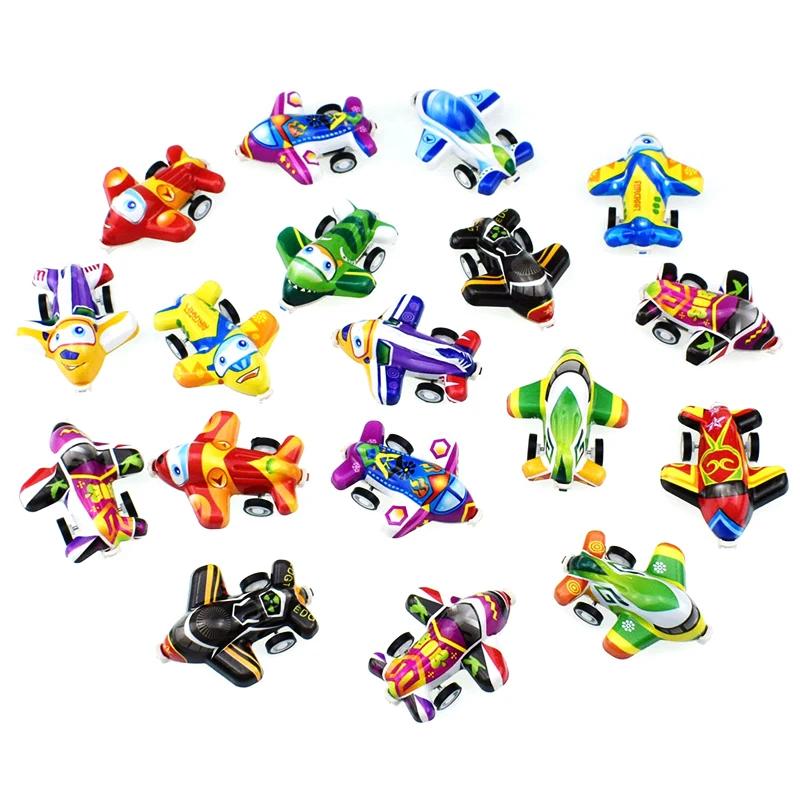20 pcs/lot jouets de bande dessinée mignon en plastique tirer vers l'arrière voitures avion jouet vo