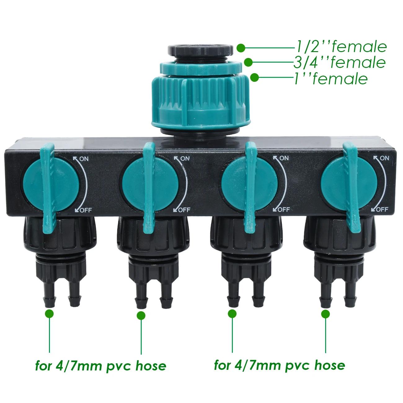 KESLA 1/2 ''3/4'' 1'' séparateur de robinet d'eau sortie 4 voies jardin 4/7mm 8/11mm adaptateur de t