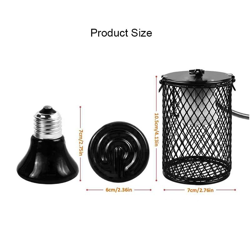Lampe chauffante E27 pour animaux de compagnie, pour tortue, serpent, lézard, émetteur infrarouge en