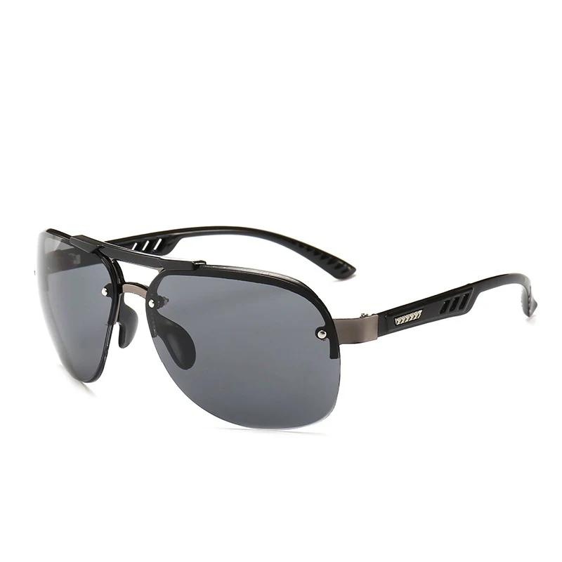 Lunettes de soleil vintage pour hommes, monture PC, style pilote, classiques, de marque, avec verres