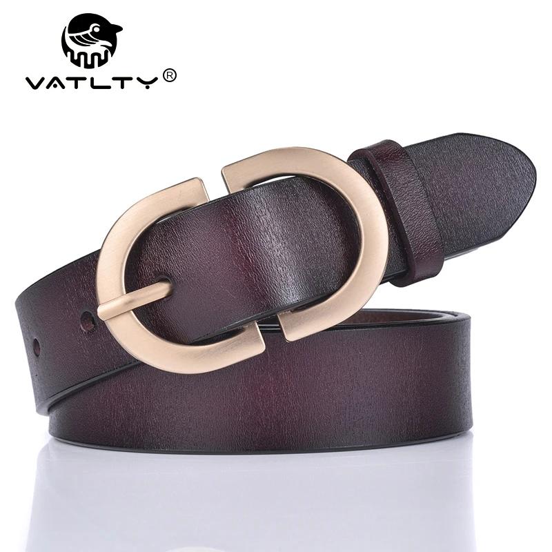 VATLTY Officiel Authentique Femme Ceinture en cuir Boucle en alliage d’or Peau de vache naturelle Da