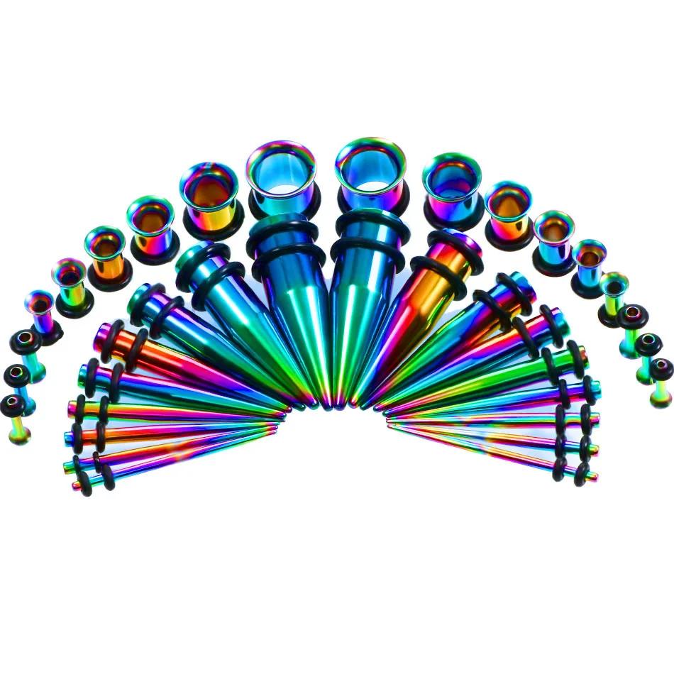 Kit d'étirement de jauges d'oreille, ensemble de piercings corporels, cônes, bouchons, oeillets, aci