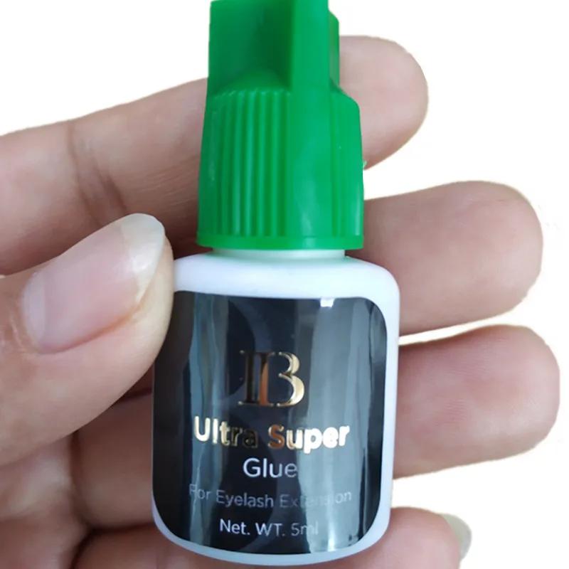 Colle Ultra Super IB 5/10ml à séchage rapide pour extensions de cils, bouchon vert, colle forte, adh
