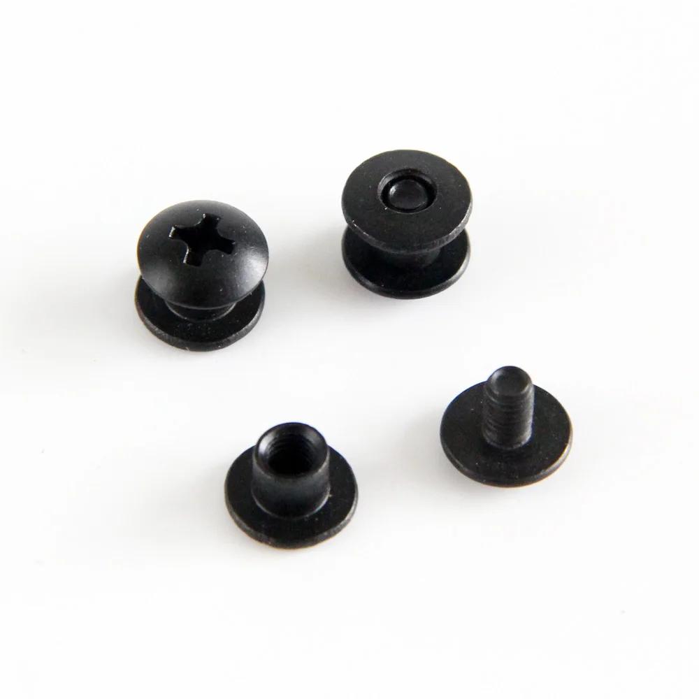 Jeu de Vis en Acier Noir pour Poteau Court Chicago, Tête Croisée, Parfait pour le Bricolage, Étuis/C